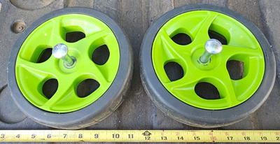 #ad 25MM71 PAIR OF WHEELS FROM PRESSURE WASHER 7 7 8quot; X 2quot; X 12MM BORE WITH AX $16.95
