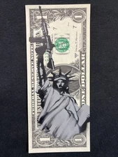 Liberty Or  Death 1 Dollar Bill painting Graffiti Art Street Art outsider art