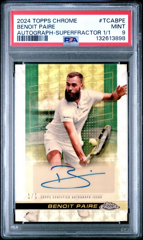 2024 Topps Chrome Tennis SuperFractor 1/1 Benoit Paire Auto #TCABPE PSA 9 BG6
