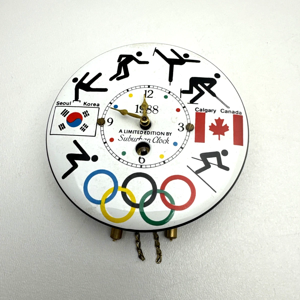 Vintage 1988 Olympic Games Wall Clock Seoul & Calgary Suburban
