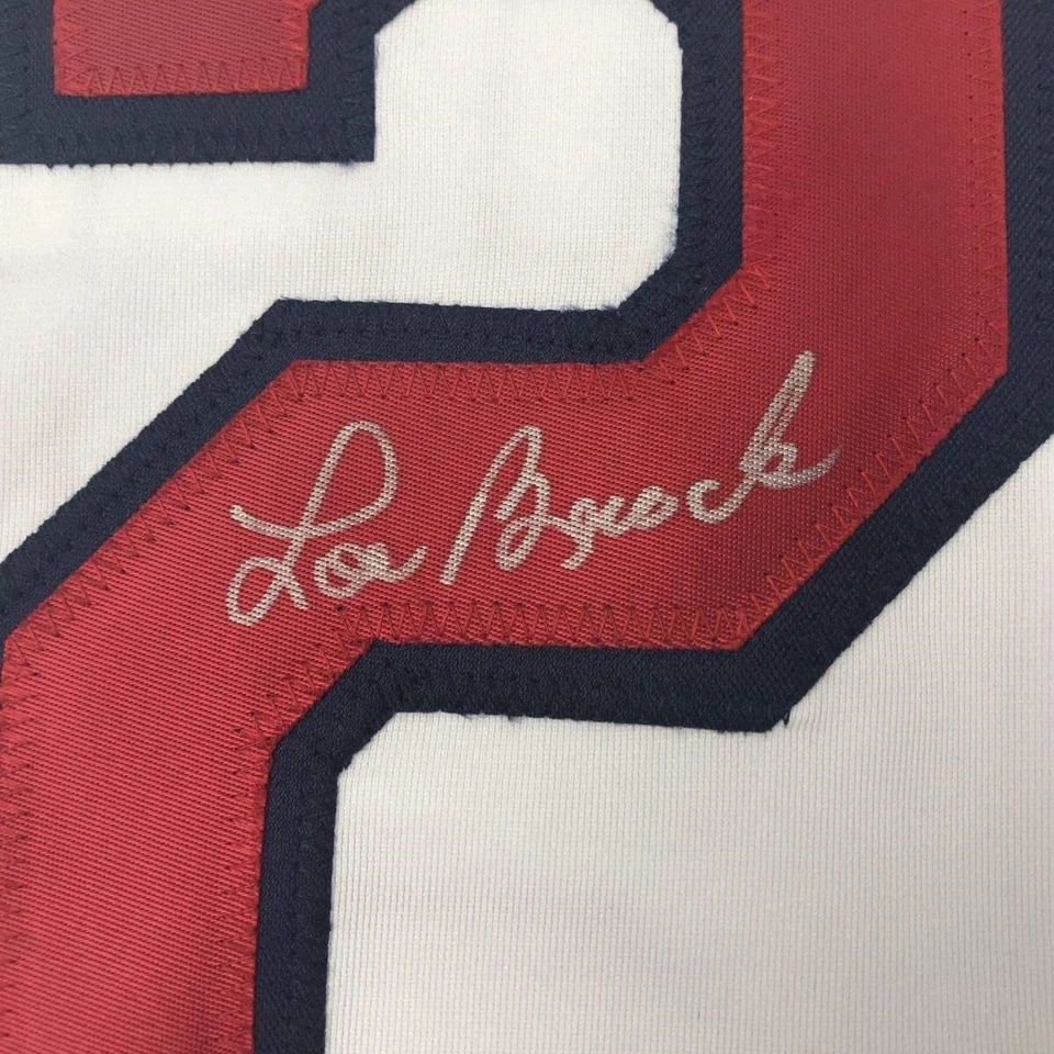 Autographed/Signed Lou Brock St. Louis White Baseball Jersey JSA COA Auto - Image 3 of 4