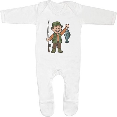 'Happy Fisherman Catch' Baby Romper Jumpsuits / Sleep suits (SS054763)