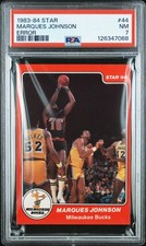 1983-84 Star #44 Marques Johnson Error PSA 7 Milwaukee Bucks