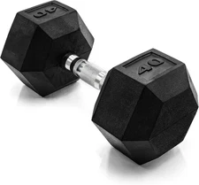 Coated Hex Dumbbell Weight - Single | 10-120 Lbs | Multiple Options