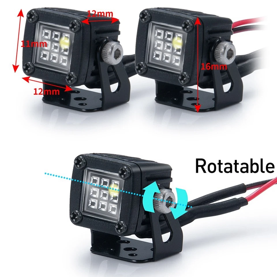 LED-Leuchten  Scheinwerfer für 1/10 RC Crawler Car TRX4  SCX10 907883 - Bild 3 von 4