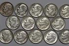 🧭 🇺🇸 USA MOSTLY SILVER ROOSEVELT DIMES LOT B94 #230 HHH49