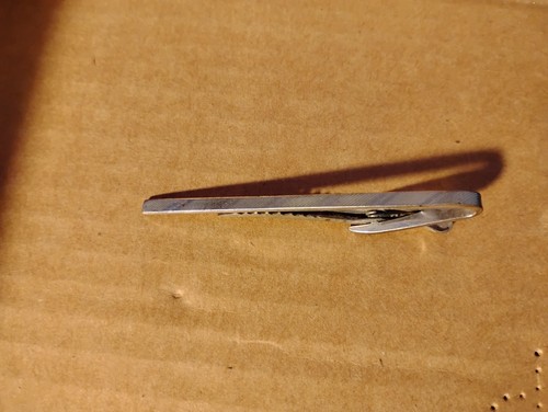 Hickok USA Classy Fashion Tie Clip Silver Color Tie Clasp Great Shape Pre-Loved