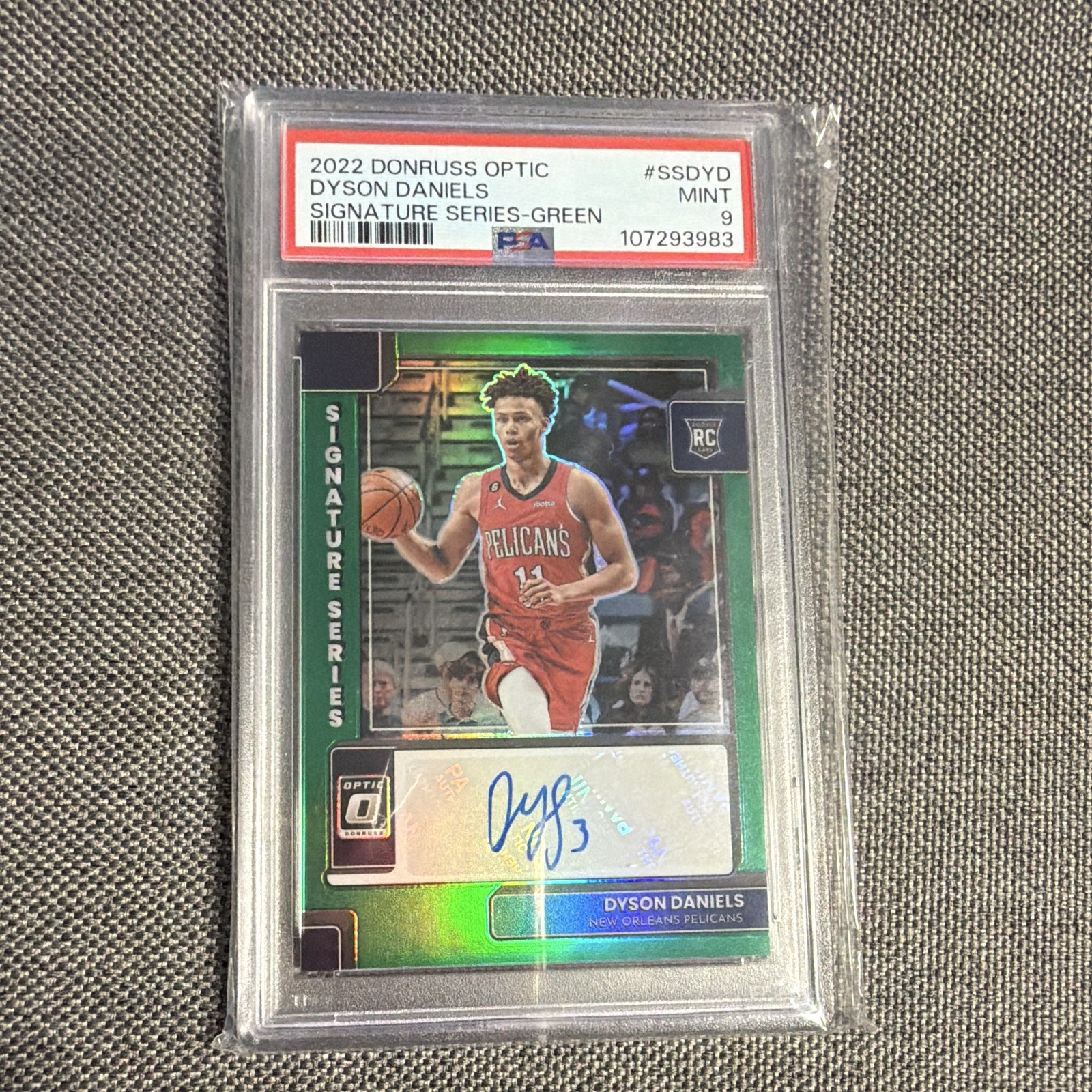 2022 Panini Donruss Optic Sig Series Dyson Daniels #SS-DYD Green Prizm (AU, RC)