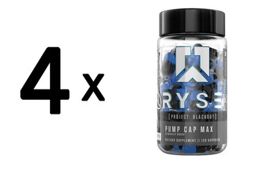4 x RYSE Pump Cap Max - Project Blackout - 120 caps (333,31 EUR/kg)