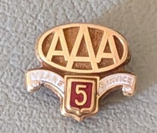 10k Solid Gold AAA Employee Service Lapel 5 Year Screw Back