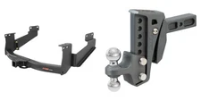 CURT Trailer Hitch Class 5 Tow Kit Adjustable Cushion Ball Mount - 15398 45951