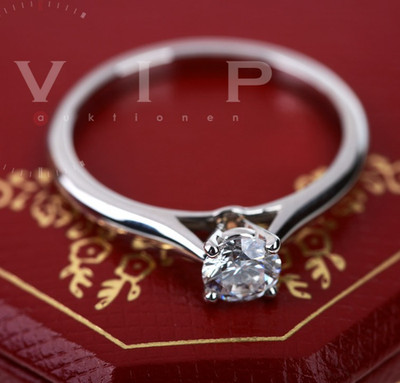 CARTIER 1895 SOLITAIRE RING 0,37ct. BRILLANT SOLITÄR DIAMANT Pt.950 PLATIN Gr.50