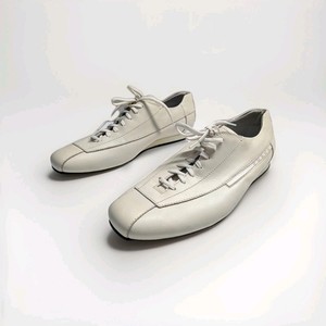 Men’s White Prada Leather Perforated Driving Shoes with Stripes Italy US 10.5 Prada | Shoes | Mens White Prada Leather Perforated Driving  main image 2