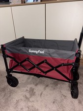 Sunnyfeel 110L Heavy Duty Collapsible Outdoor Utility trolley. 330LB Capacity.