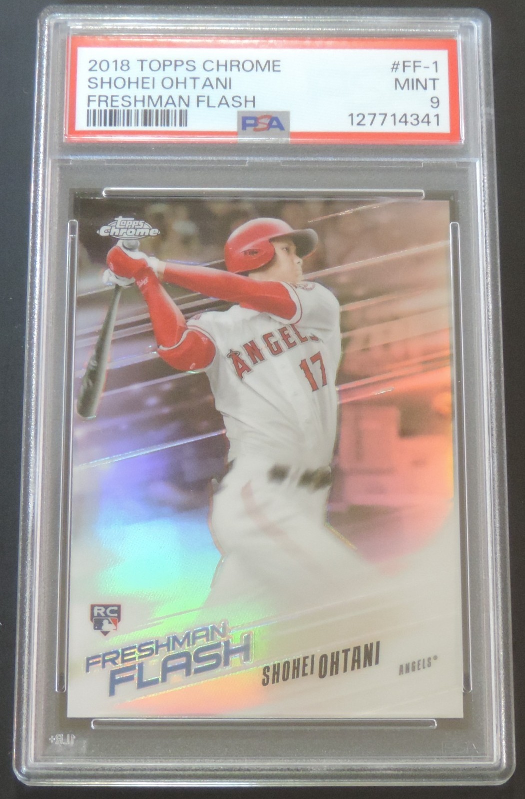 PSA 9 2018 TOPPS CHROME SHOHEI OHTANI ROOKIE FRESHMAN FLASH REFRACTOR SP RARE