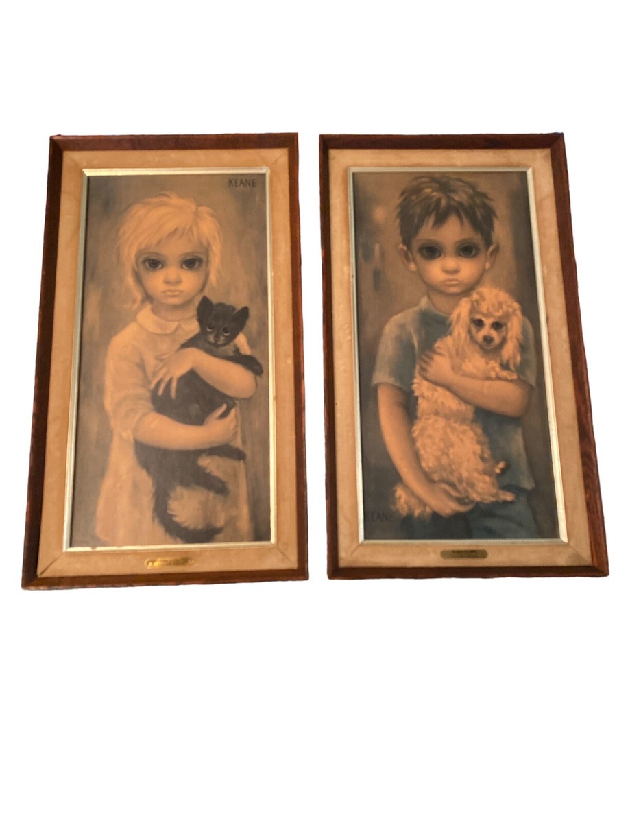Vtg Margaret Keane The Stray / No Dogs Allowed Big Eyes Original