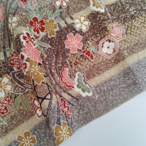 Our Planet #C 7x62 LUNGO tessuto seta kimono giapponese jacquard vintage RS96 - Foto 3 di 8