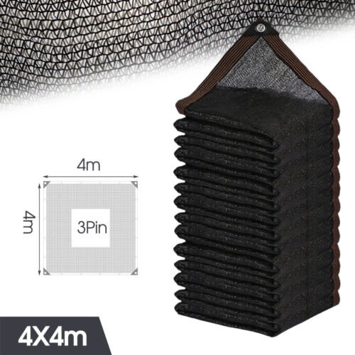Black Shade Cloth 3 Pin Mesh Tarp with Grommets Garden Sunblock Shade Anti-UV - Picture 39 of 47