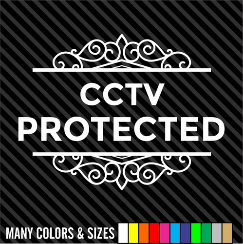 CCTV Protected Store Front Decal Sticker - Business Sign - Door Store Window Dec - Picture 1 of 15