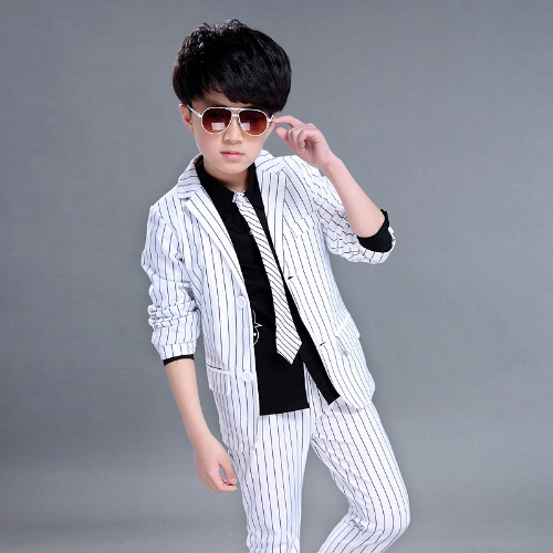 Striped Boys Wedding Suits Formal Dresses Children Gentleman Kids Party Costume - Picture 13 of 27