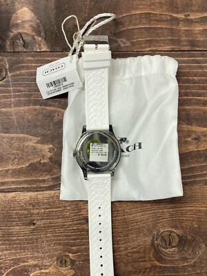 COACH Maddy Signature C White Silicone Watch Coach Maddy Watch White Leather Strap Nk6093sl01 Women main image 2