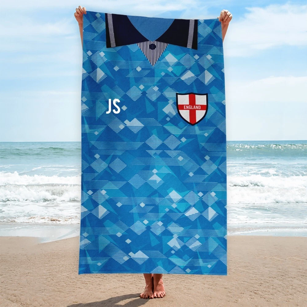 England Retro 1990 Third Shirt Towel Personalised Vintage Beach