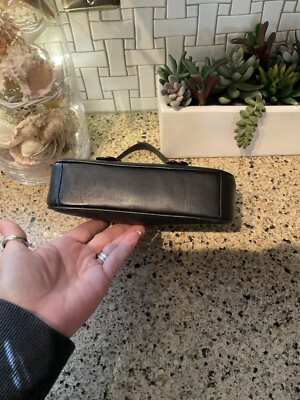 Coach Nolita Wristlet 19 With Metal Tooling Tea Rose Black 27272