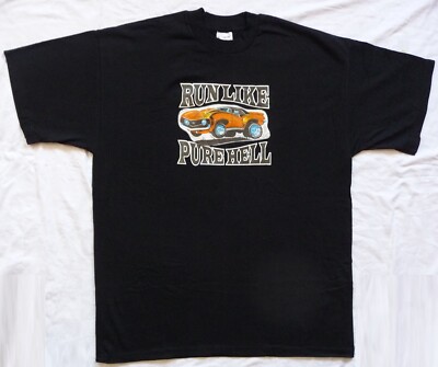 T- SHIRT SCHWARZ CAMARO CORVETTE CHEVROLET DODGE MOPAR CHALLENGER RUN LIKE PUR