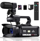6K 64Mp Video Camera Camcorder, 18X Digital Zoom Ir Night Vision Vlogging Camera