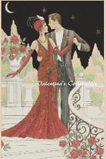 Art Deco Couple on Staircase Counted Cross Stitch Chart No. 1-114 