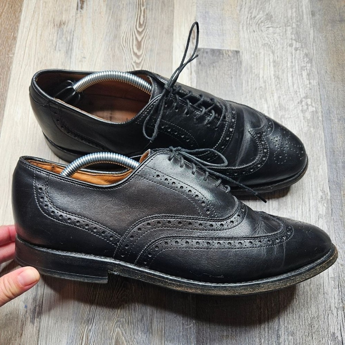 Allen Edmonds Chester 1703 Black Leather Wingtip Oxford Shoes Mens 10.5 D Allen Edmonds McAllister - Wingtip Bal Lace-up Oxford  main image 3