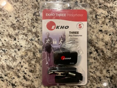 EKHO THREE PEDOMETER 7 Day Memory Step Distance Counter Calories Speed NEW