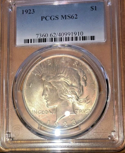 1923 Peace Silver Dollar PCGS MS62 💎 💯 Years Old PCGS MS62 💎 Superb 💎💎💎