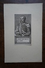 ALBERT PIE. PRINCE DE CARPY Portrait. engraving 17 eme.
