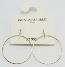 New Banana Republic Gold Front Hoop Earrings #BRE65