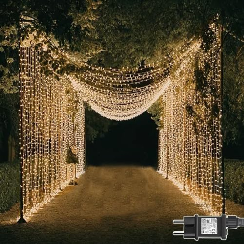 Tenda Luci LED 6m x 3m 600 LED con Timer Intelligente e 8 Giochi