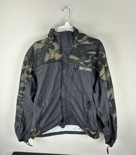 Vtg 2006 Harley Davidson Mud Dog Camo Rain Jacket Camouflage Waterproof Mens L - Picture 3 of 16