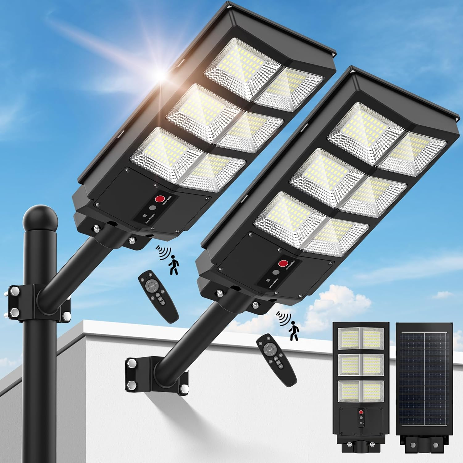 Solar Street Lights Outdoor, Solar Lights Outdoor Wide Angle Solar Flood Lights