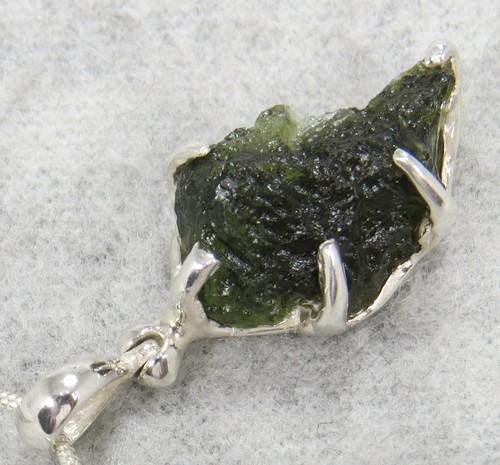 MOLDAVITE PENDANT $169 Tektite 925 Sterling Jewelry STARBORN CREATIONS M169-P2 - Picture 8 of 12