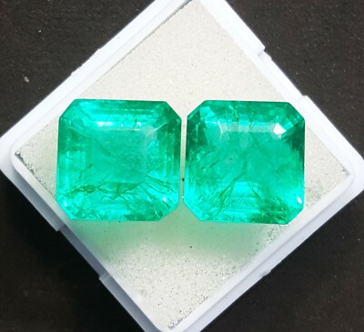 Natural Emerald Square Shape 8 to 10 Ct Certified Pair Loose Gemstone PE06