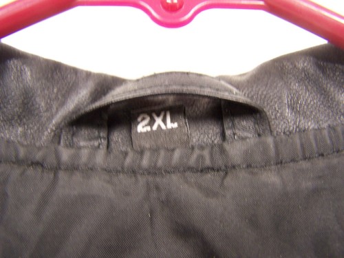 Real Leather black women's jacket zipper 2XL - Picture 3 of 5