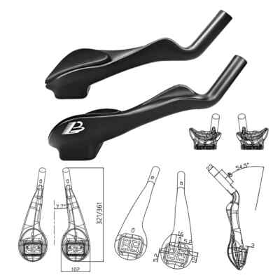 BALUGOE　カーボンTTサドル BALUGOE Carbon Bicycle Rest TT Handlebar Time Triathlon Bike