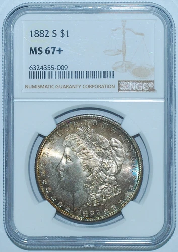 1882 S NGC MS67+ Morgan Silver Dollar