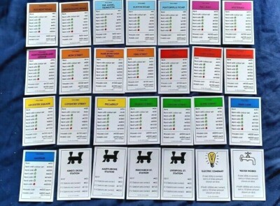 INDIVIDUAL MONOPOLY PROPERTY CARDS 2018 EDITION SEE MENU | eBay UK