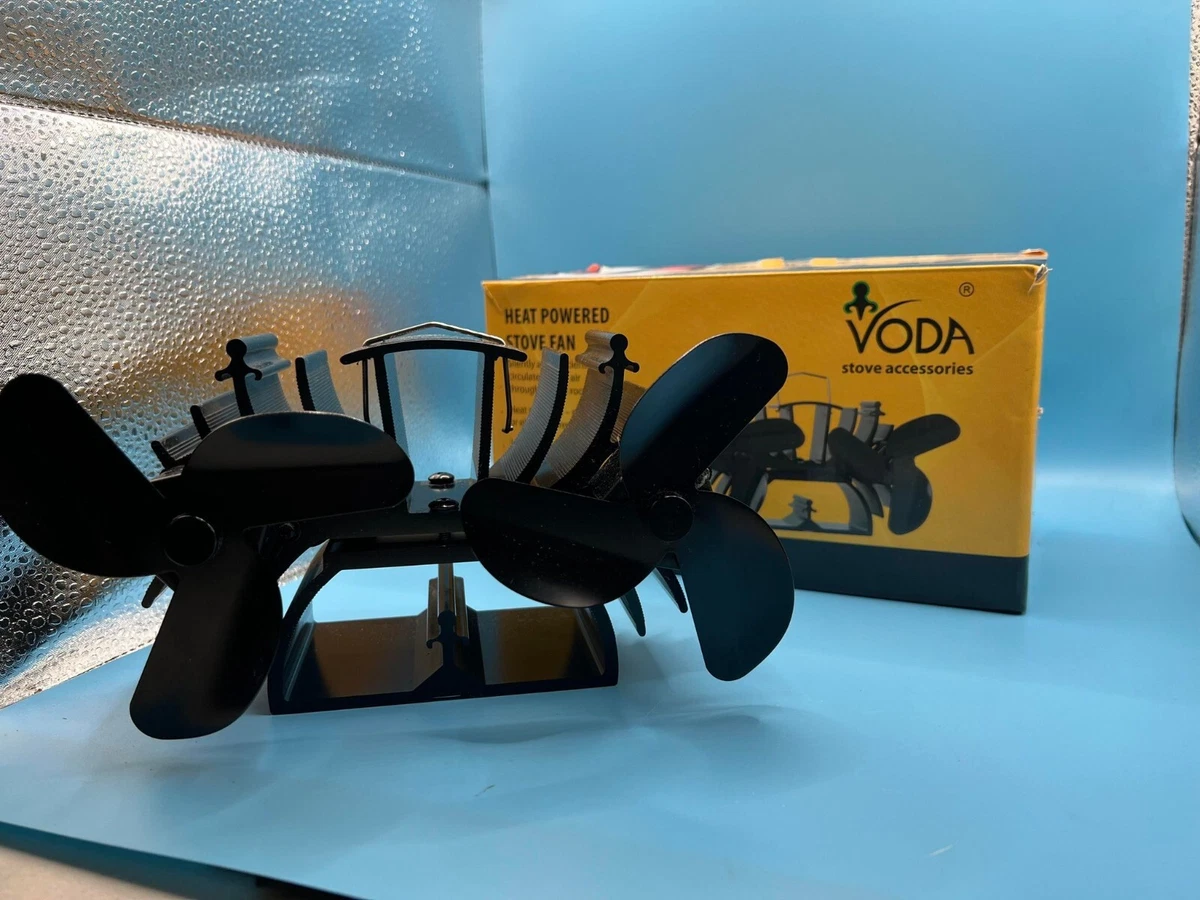 Voda Stove Fan Log Burner Fan 6 Blade Twin Motor Double Heat Powered, #F14  | eBay