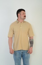 Burberrys Vintage Men's Beige Cotton Nova Check Polo Shirt Sz XL Made in England