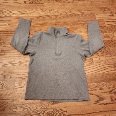 Michael Kors Sweater Mens Large Gray 1/4 Zip 100% Cotton Long Sleeve