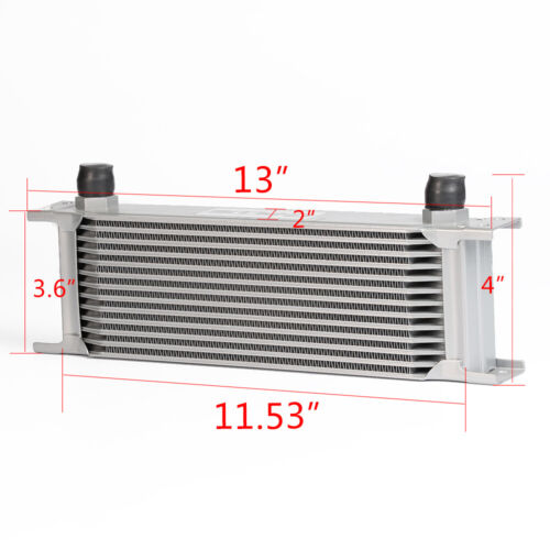 Universal 13 Row Transmission Engine Oil Cooler Sliver + Filter Adapter - Picture 2 of 10