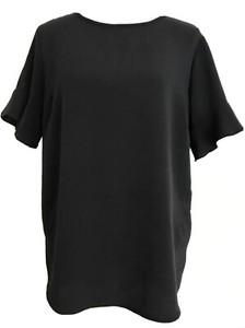 ladies black frilly blouse