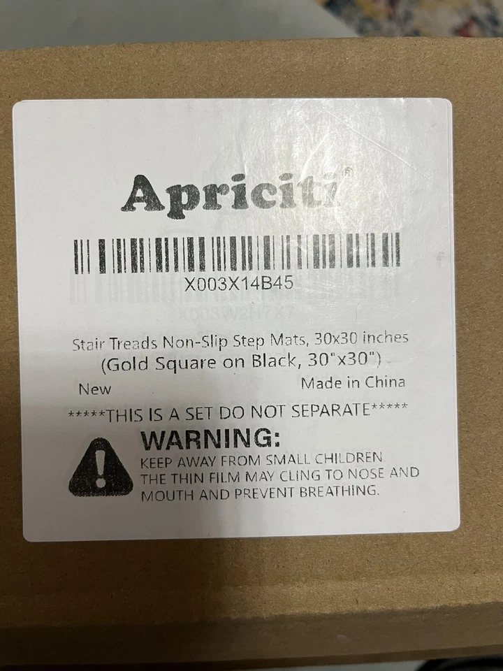Apriciti 30 X30 防滑楼梯踏板垫金色方形黑色。 A — 第 2/3 张图片